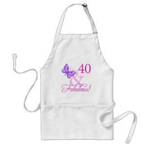 40 und üppige Geburtstagsgeschenke (Pflaume) Schürze