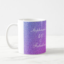 40 und üppiger Geburtstag Pink Blush Ombre Glitzer Kaffeetasse