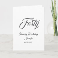 40. vierzigster BuchstabeGeburtstag Name Datum Jah