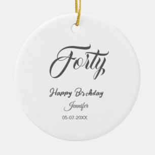 40. vierzigster BuchstabeGeburtstag Name Datum Jah Keramik Ornament