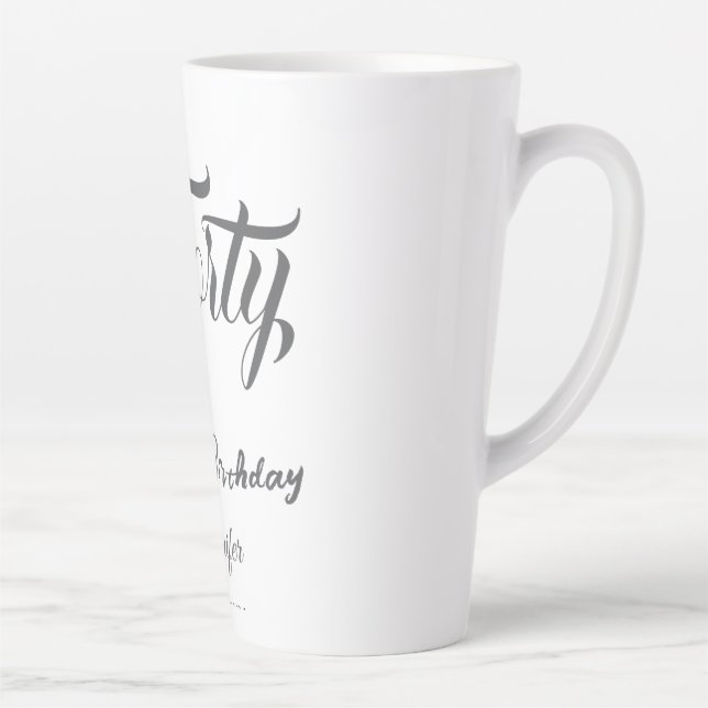 40. vierzigster BuchstabeGeburtstag Name Datum Jah Milchtasse (Rechts)
