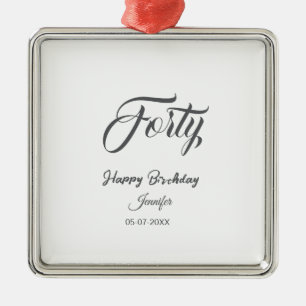 40. vierzigster BuchstabeGeburtstag Name Datum Jah Ornament Aus Metall