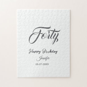 40. vierzigster BuchstabeGeburtstag Name Datum Jah Puzzle