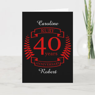 40. Wedding ANNIVERSARY RUBY Karte