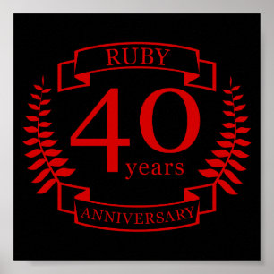 40. Wedding ANNIVERSARY RUBY Poster