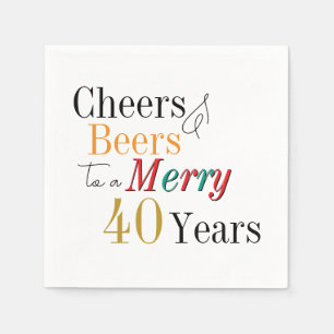 40. Weihnachts-Geburtstags-Cheers und Bier Merry Serviette