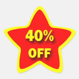 40 % weniger Star-Sticker Stern-Aufkleber
