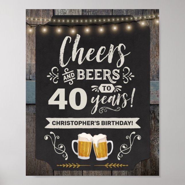 40. Willkommenszeichen für Cheers & Bers Poster (Vorne)
