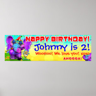 40"x12" GiggleBellies Peanut Birthday Star Banner Poster