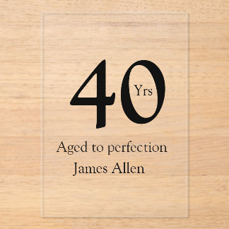 40 years aged to perfection birthday name simple  acryleinladungen