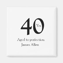 40 years aged to perfection birthday name simple