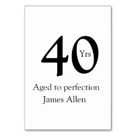 40 years aged to perfection birthday name simple  tischnummer