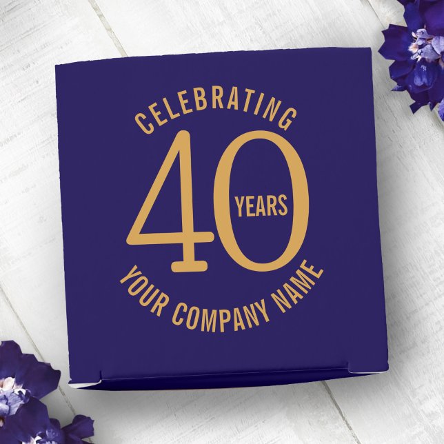 40 years blue gold business anniversary logo geschenkschachtel (Von Creator hochgeladen)