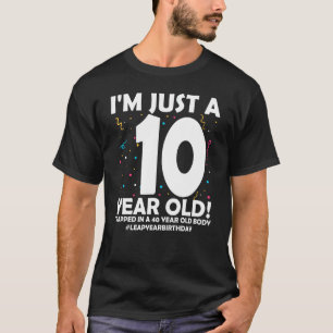 40 Years Old Birthday Leap Year 10 Husband Wife 40 T-Shirt