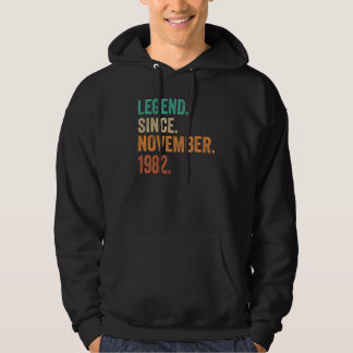 40 Years Old  Legend Since November 1982 40th Birt Hoodie
