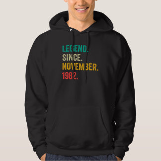 40 Years Old  Legend Since November 1982 40th Birt Hoodie