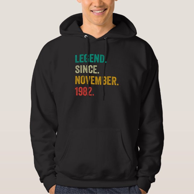 40 Years Old  Legend Since November 1982 40th Birt Hoodie (Vorderseite)