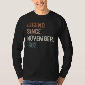40 Years Old  Legend Since November 1982 40th Birt T-Shirt