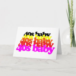 40er Baby Retro Farbige Typografie 40. Geburtstag Karte