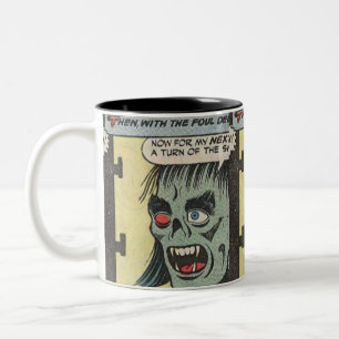 40er-Horror-Comic   Bestes Vintages klassisches Co Zweifarbige Tasse