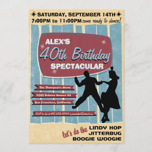 40er Jahre Swing Dance Party Einladung