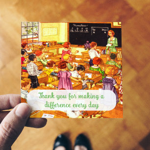 40er Jahre Vintages Klassenzimmer Danke Lehrerkart