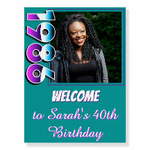 40th Birthday 1986 Retro Checkered Vintage Photo