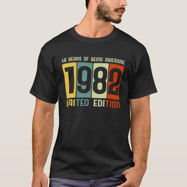 40th Birthday 40 Years Awesome Retro Tees Limited (Vorderseite)