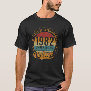 40Th Birthday Decoration Vintage 1982 40 Years Old T-Shirt