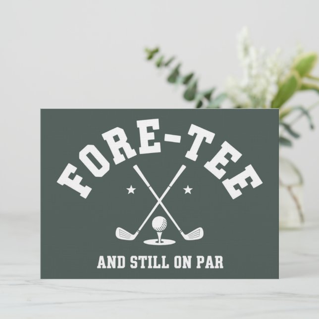 40th Birthday Golf 40th Birthday Gift Golfing  Einladung (Stehend Vorderseite)