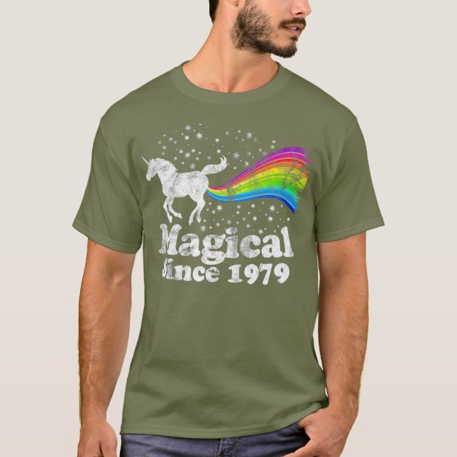 40th Birthday Magical Farting Unicorn Rainbow T T-Shirt (Vorderseite)