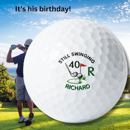 40th Birthday Men's Monogram Name Golfball