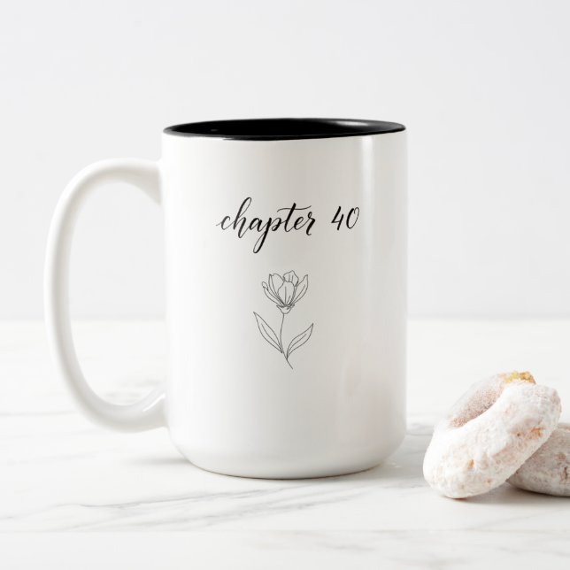 40th Birthday Mug Gift for Her Funny Elegant 40 Zweifarbige Tasse (Mit Donut)