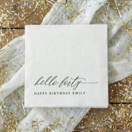 40th Birthday Party Hello 40 Modern Milestone Serviette