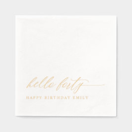 40th Birthday Party Modern Elegant Gold Servietten Mit Folie