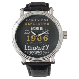 40th Birthday Personalized Born 1986 Vintage Black Armbanduhr