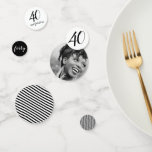 40th Birthday Photo Black White Party Confetti Konfetti<br><div class="desc">Coordinating black and white confetti in our "forty" and "40 and fabulous" design - customized with photo of the person turning 40. This beautiful confetti will add a beautiful element to your party. Visit our store to see coordinating invitations   party products in this design.</div>