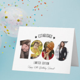 40th birthday Photo Collage established 1986 Dankeskarte