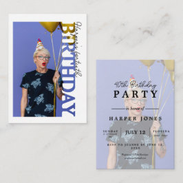 40th Birthday Photo college Party Begleitkarte