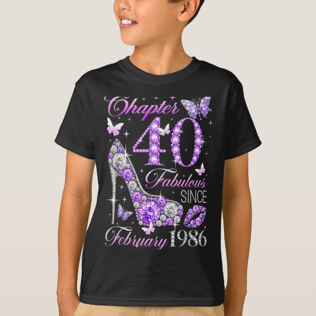 40th Birthday Queen Chapter 40 Fabulous Since 1986 T-Shirt (Vorderseite)