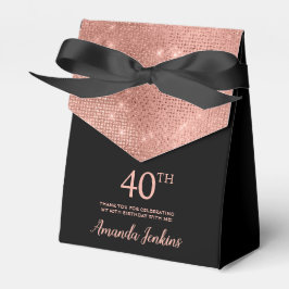 40th Birthday Rose Gold Thank You Favor Box Geschenkschachtel