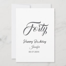 40th forty letterbirthday add name date year gray