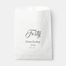 40th forty letterbirthday add name date year gray