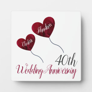 40th Ruby wedding anniversary keepsake Fotoplatte