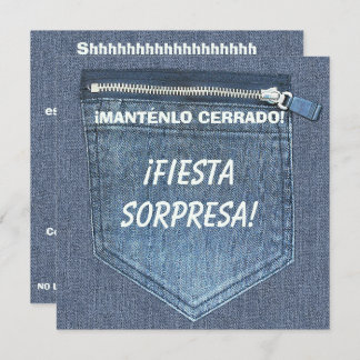 40th SURPRISE Birthday Party Keep It Zipped Denim Einladung