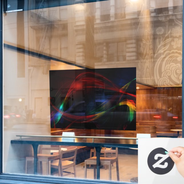 40x28 abstraktes Wellen-Design teilweise transpare Fensteraufkleber (Café-Fenster)