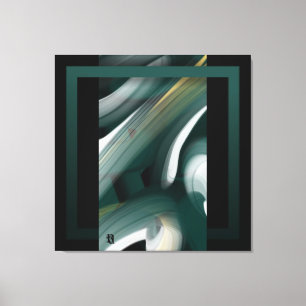 40x40" Trend Abstraktes Kunstleinwand Schwarz Weiß Leinwanddruck