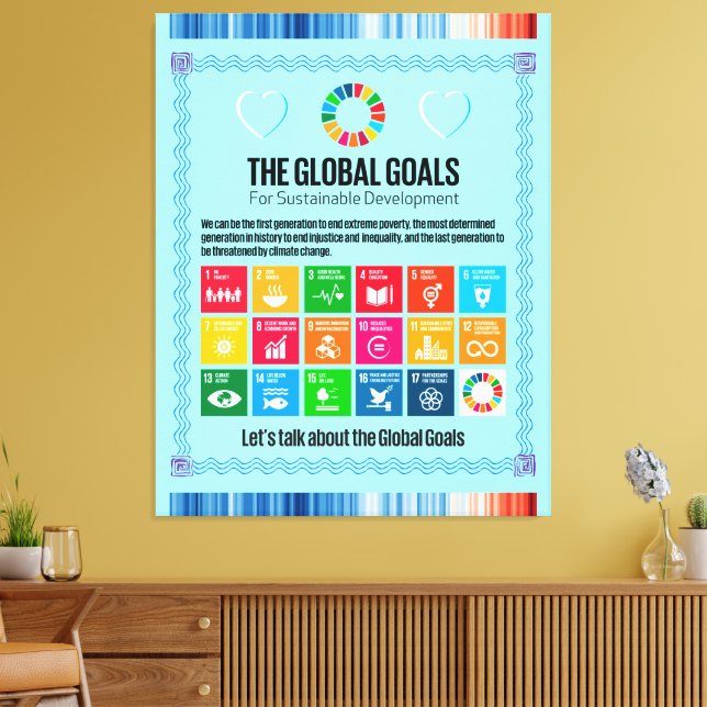40x51" SDGs Mega-Leinwand: Sprechen wir über globa Leinwanddruck (Insitu (Wohnzimmer))