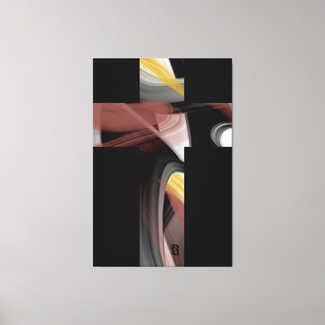 40x60" Trend Abstract Art Black White Powdery Leinwanddruck (Vorderseite)