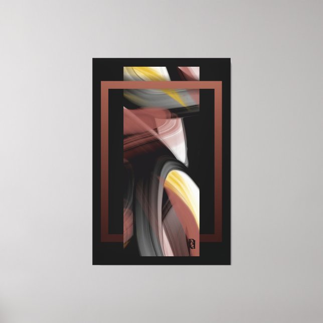 40x60" Trend Abstract Art Black White Powdery Leinwanddruck (Vorderseite)